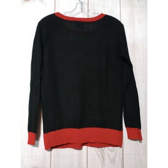 Pug Christmas Sweater Ladies Medium‎ Snow Bah Hum Bug Well Worn Light Weight - Picture 2 of 6